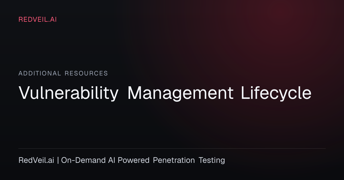 Vulnerability Management Lifecycle | Security Operations Guide | RedVeil.ai